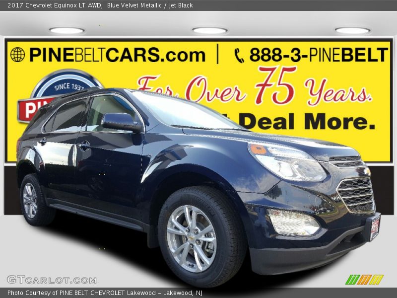 Blue Velvet Metallic / Jet Black 2017 Chevrolet Equinox LT AWD