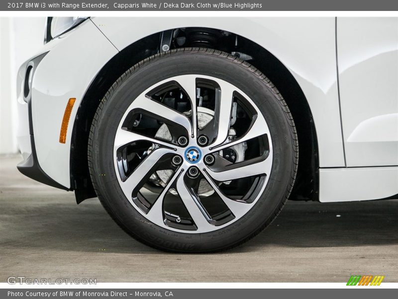Capparis White / Deka Dark Cloth w/Blue Highlights 2017 BMW i3 with Range Extender