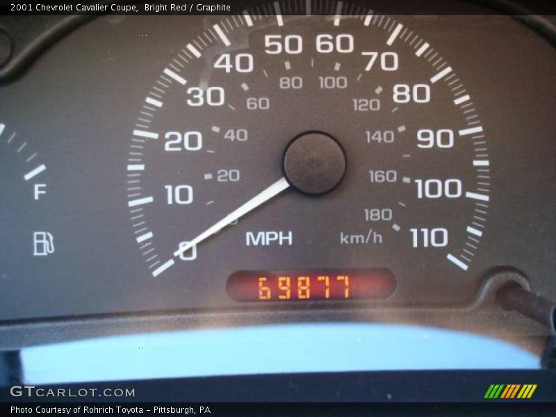 Bright Red / Graphite 2001 Chevrolet Cavalier Coupe