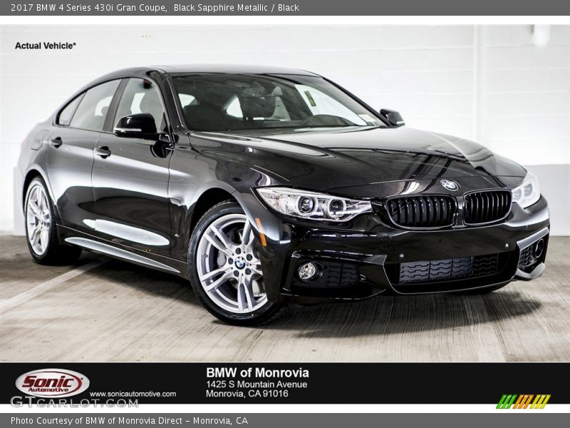Black Sapphire Metallic / Black 2017 BMW 4 Series 430i Gran Coupe