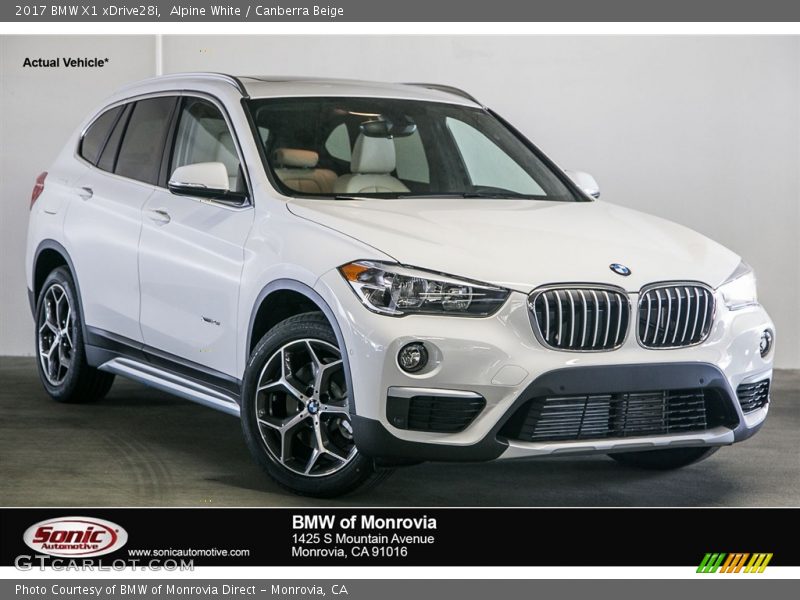 Alpine White / Canberra Beige 2017 BMW X1 xDrive28i