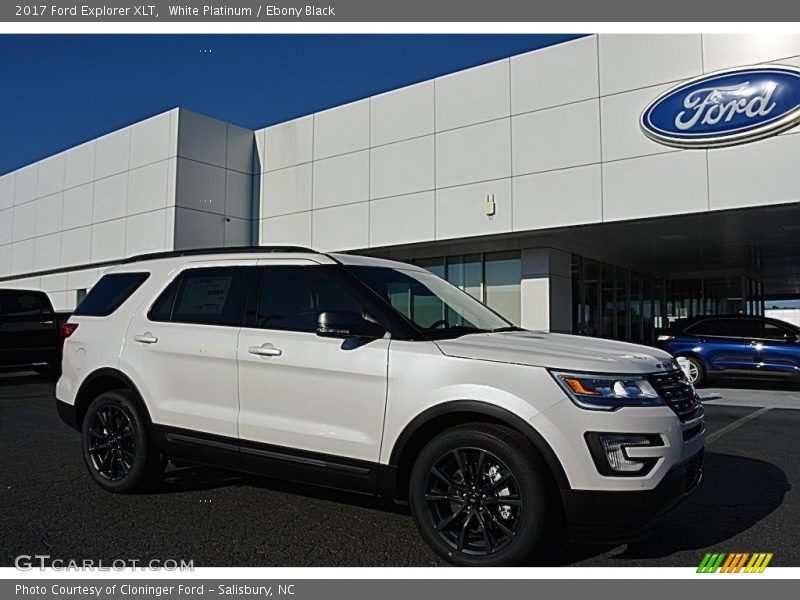 White Platinum / Ebony Black 2017 Ford Explorer XLT