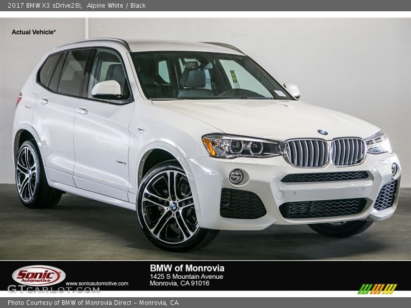 Alpine White / Black 2017 BMW X3 sDrive28i