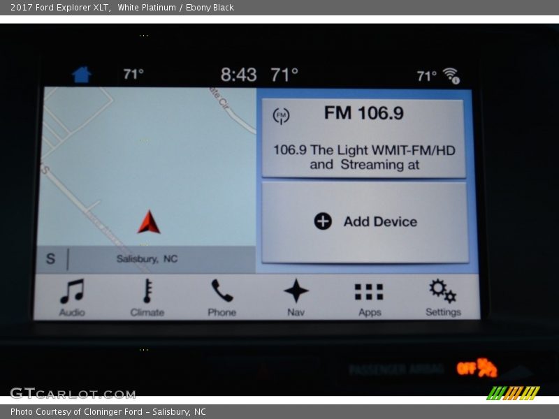 White Platinum / Ebony Black 2017 Ford Explorer XLT