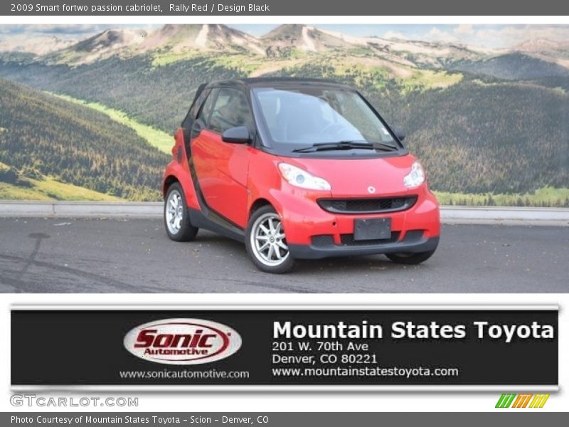 Rally Red / Design Black 2009 Smart fortwo passion cabriolet