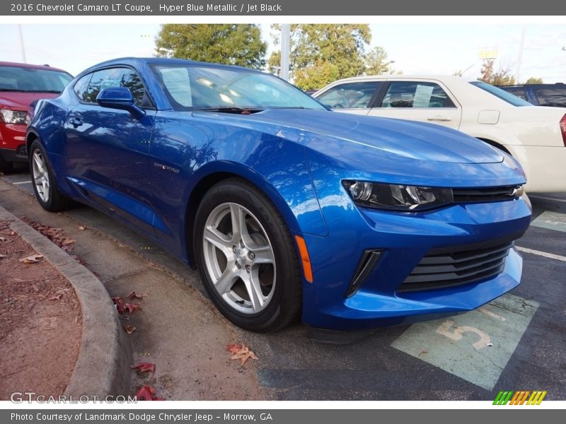 Hyper Blue Metallic / Jet Black 2016 Chevrolet Camaro LT Coupe