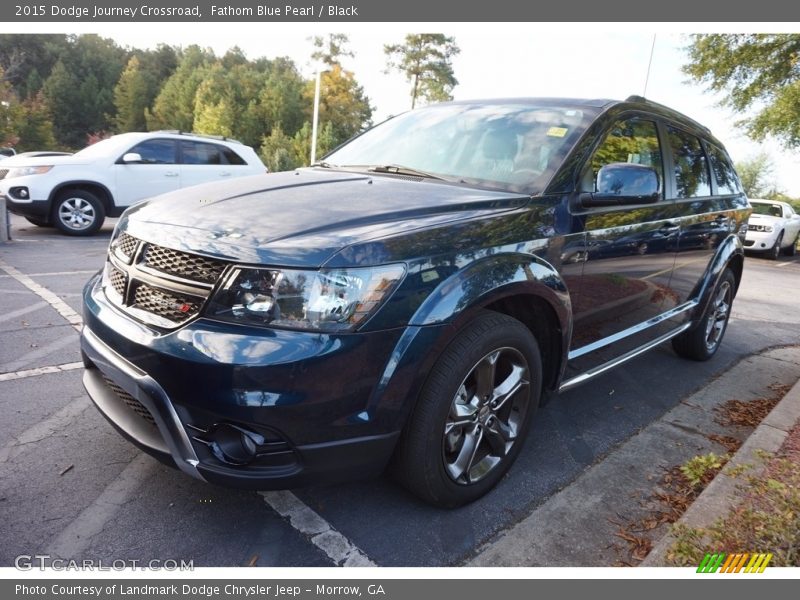 Fathom Blue Pearl / Black 2015 Dodge Journey Crossroad