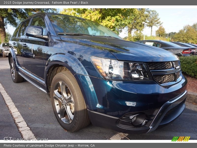 Fathom Blue Pearl / Black 2015 Dodge Journey Crossroad