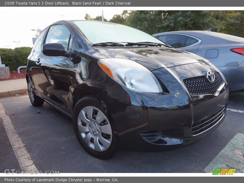 Black Sand Pearl / Dark Charcoal 2008 Toyota Yaris S 3 Door Liftback