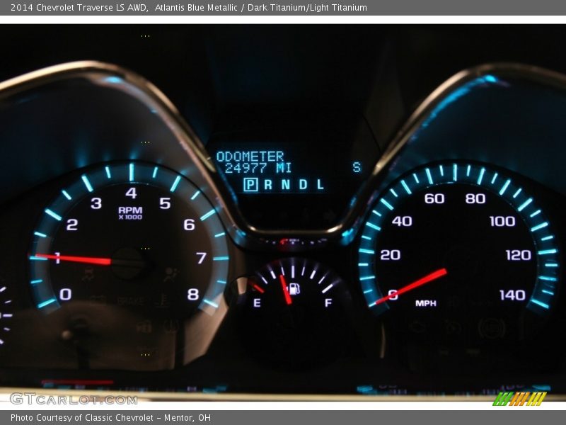 Atlantis Blue Metallic / Dark Titanium/Light Titanium 2014 Chevrolet Traverse LS AWD