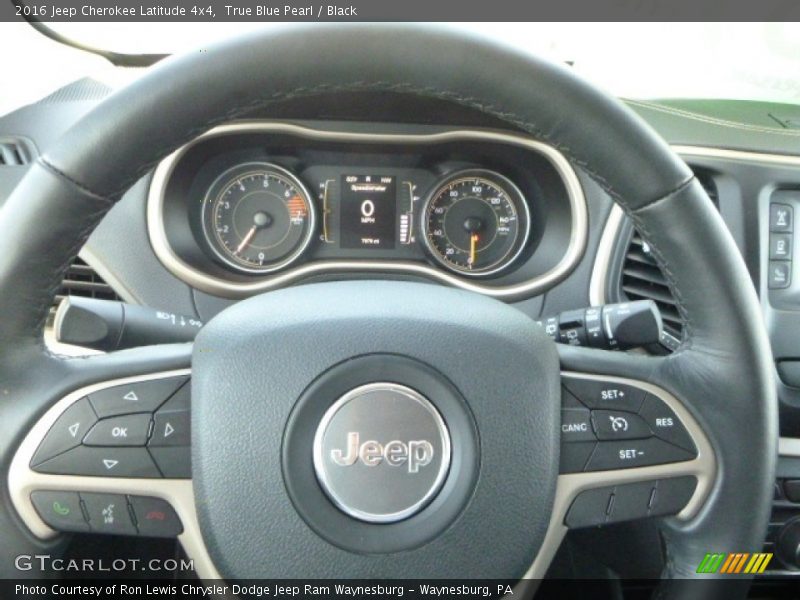 True Blue Pearl / Black 2016 Jeep Cherokee Latitude 4x4