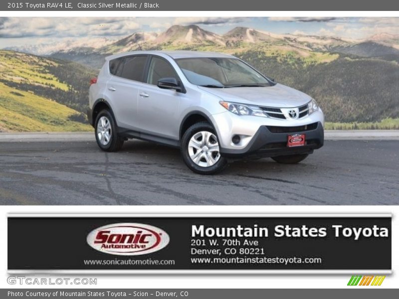 Classic Silver Metallic / Black 2015 Toyota RAV4 LE