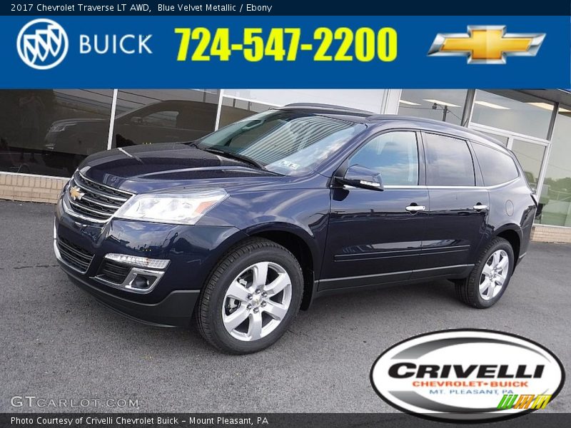Blue Velvet Metallic / Ebony 2017 Chevrolet Traverse LT AWD