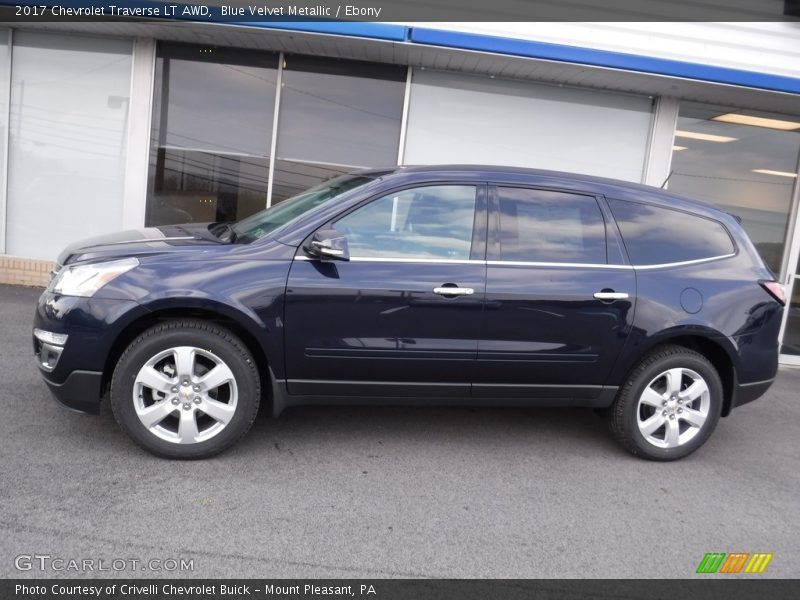 Blue Velvet Metallic / Ebony 2017 Chevrolet Traverse LT AWD