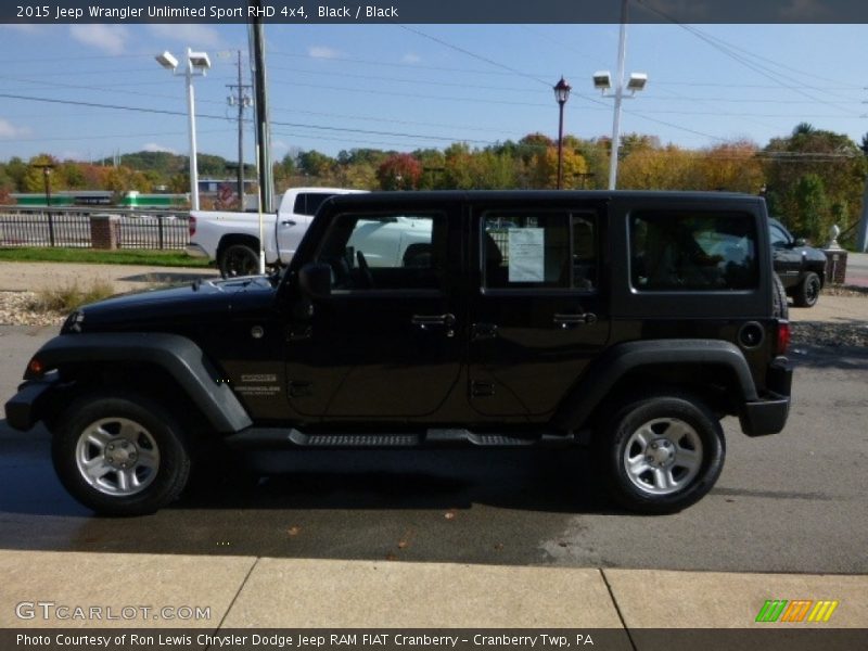 Black / Black 2015 Jeep Wrangler Unlimited Sport RHD 4x4