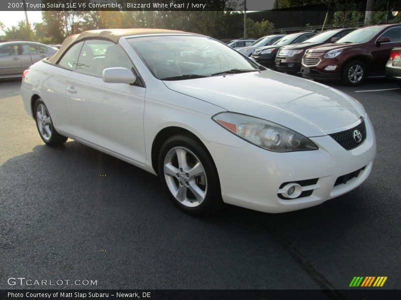 Blizzard White Pearl / Ivory 2007 Toyota Solara SLE V6 Convertible