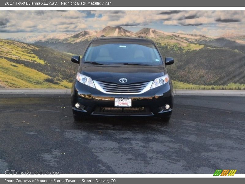 Midnight Black Metallic / Ash 2017 Toyota Sienna XLE AWD