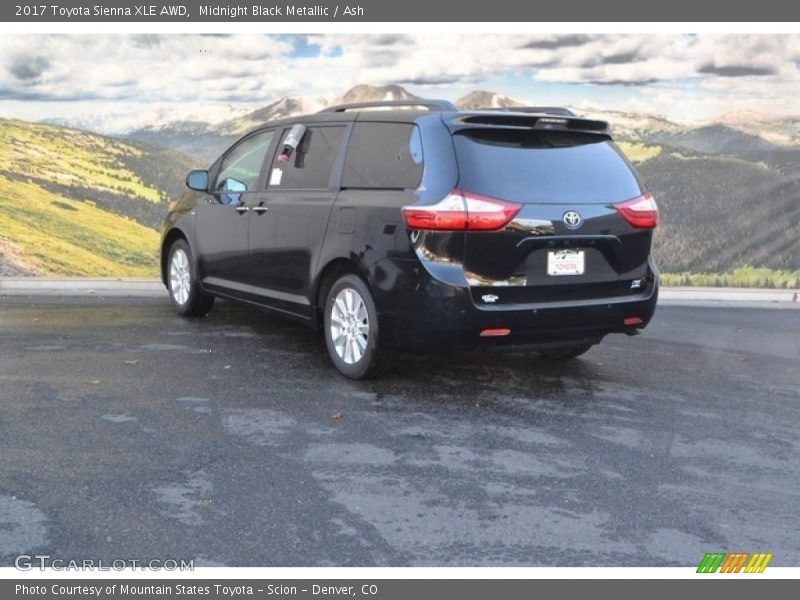 Midnight Black Metallic / Ash 2017 Toyota Sienna XLE AWD