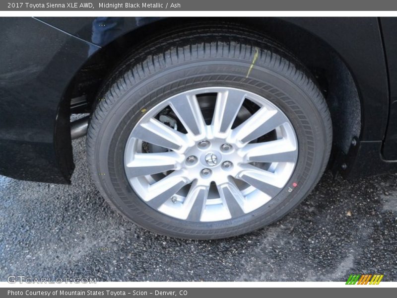 Midnight Black Metallic / Ash 2017 Toyota Sienna XLE AWD