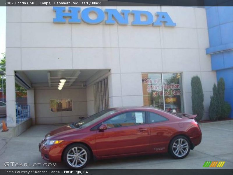 Habanero Red Pearl / Black 2007 Honda Civic Si Coupe