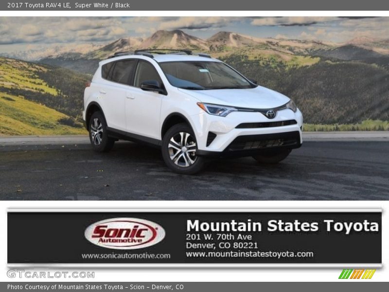 Super White / Black 2017 Toyota RAV4 LE