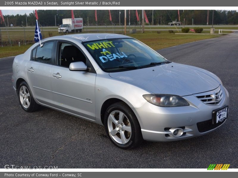 Sunlight Silver Metallic / Black/Red 2005 Mazda MAZDA3 s Sedan