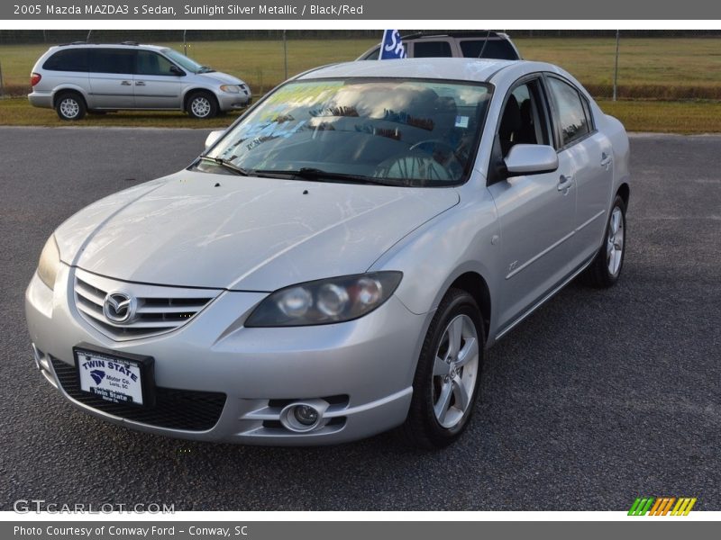 Sunlight Silver Metallic / Black/Red 2005 Mazda MAZDA3 s Sedan