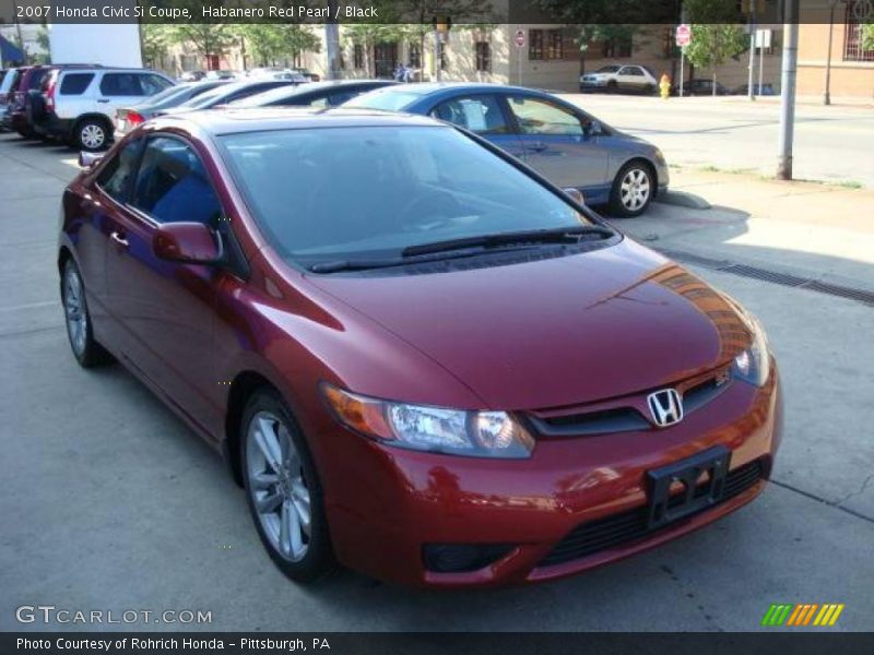 Habanero Red Pearl / Black 2007 Honda Civic Si Coupe