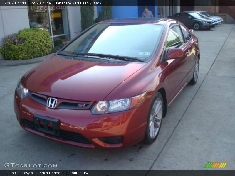 Habanero Red Pearl / Black 2007 Honda Civic Si Coupe