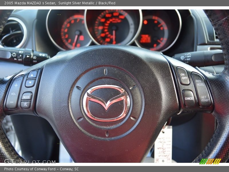 Sunlight Silver Metallic / Black/Red 2005 Mazda MAZDA3 s Sedan
