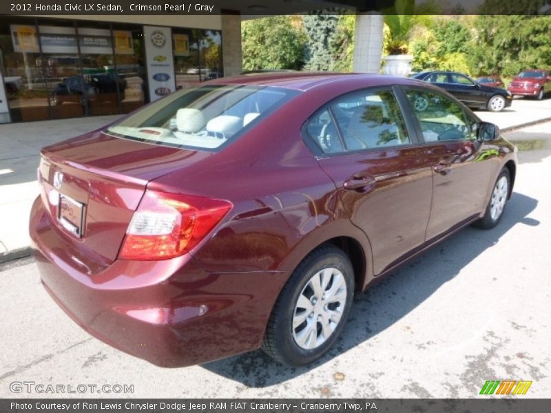 Crimson Pearl / Gray 2012 Honda Civic LX Sedan