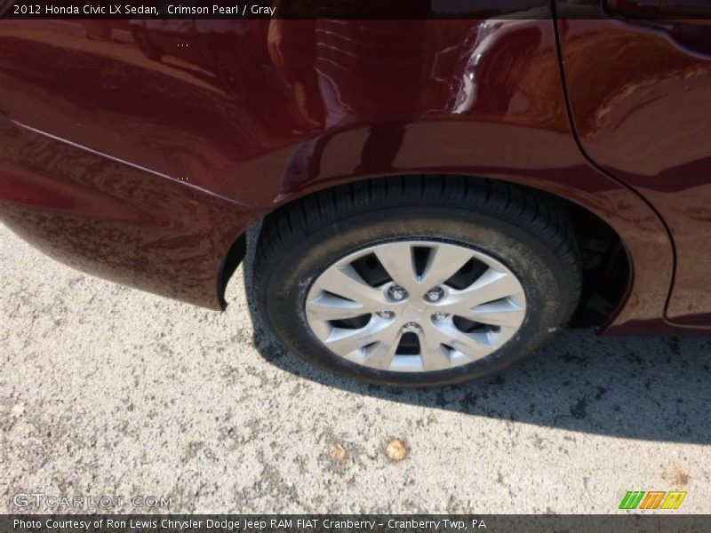 Crimson Pearl / Gray 2012 Honda Civic LX Sedan