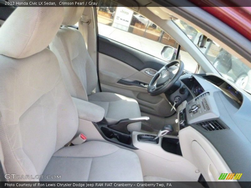 Crimson Pearl / Gray 2012 Honda Civic LX Sedan