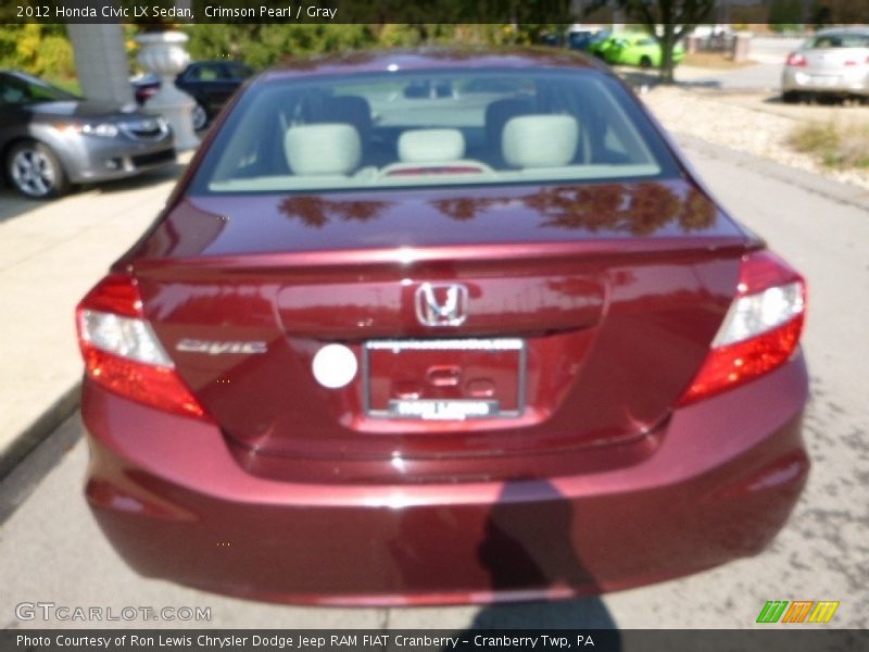 Crimson Pearl / Gray 2012 Honda Civic LX Sedan