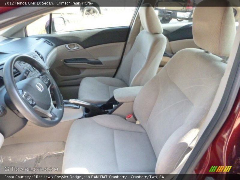 Crimson Pearl / Gray 2012 Honda Civic LX Sedan