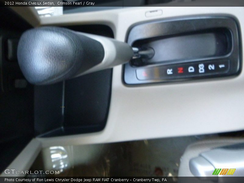Crimson Pearl / Gray 2012 Honda Civic LX Sedan
