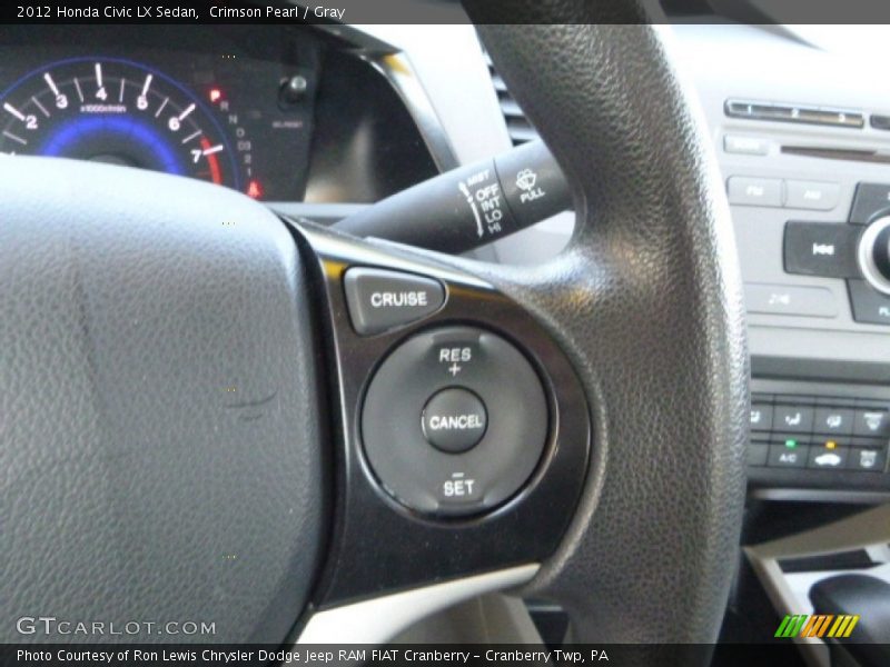 Crimson Pearl / Gray 2012 Honda Civic LX Sedan