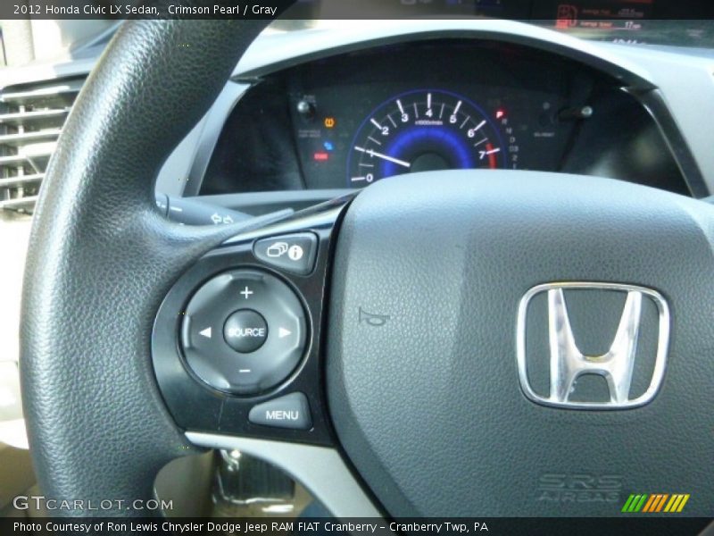 Crimson Pearl / Gray 2012 Honda Civic LX Sedan