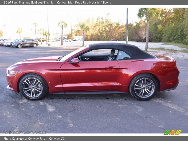 Ruby Red Metallic / Ebony 2016 Ford Mustang EcoBoost Premium Convertible