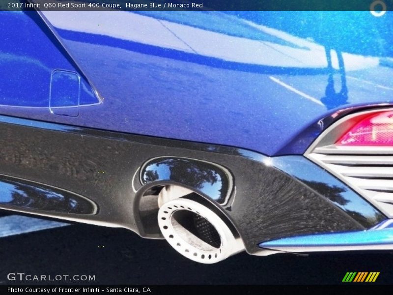 Exhaust of 2017 Q60 Red Sport 400 Coupe