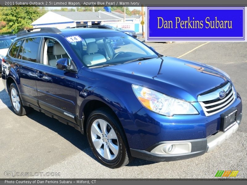 Azurite Blue Pearl / Warm Ivory 2011 Subaru Outback 2.5i Limited Wagon