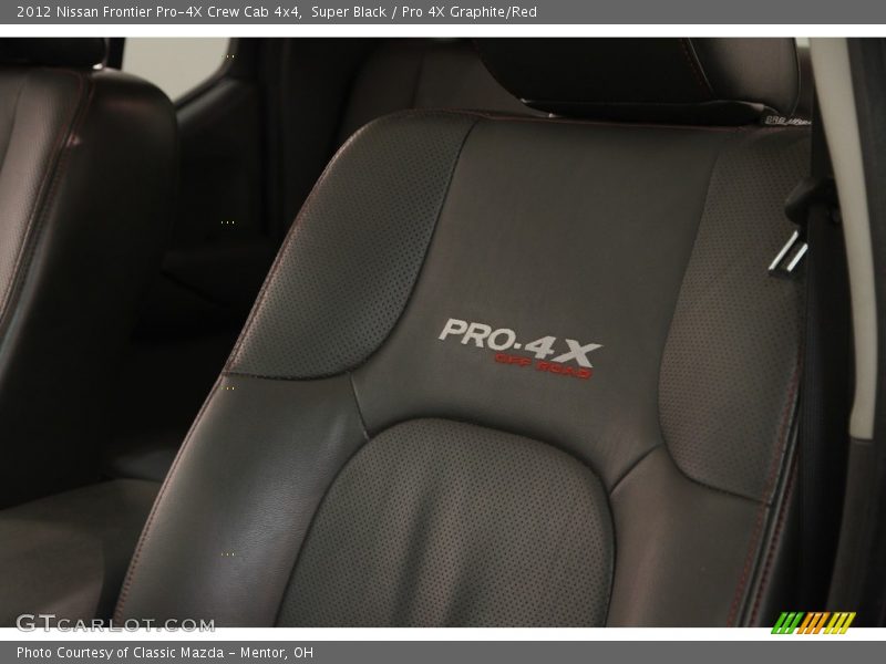 Super Black / Pro 4X Graphite/Red 2012 Nissan Frontier Pro-4X Crew Cab 4x4