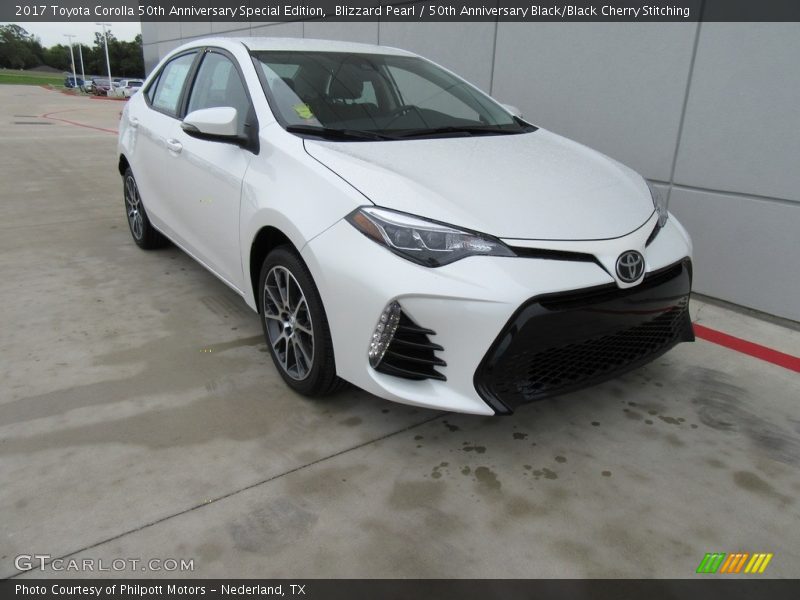Blizzard Pearl / 50th Anniversary Black/Black Cherry Stitching 2017 Toyota Corolla 50th Anniversary Special Edition