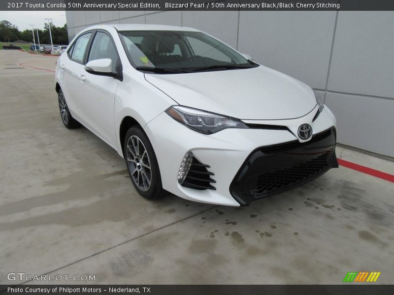 Blizzard Pearl / 50th Anniversary Black/Black Cherry Stitching 2017 Toyota Corolla 50th Anniversary Special Edition