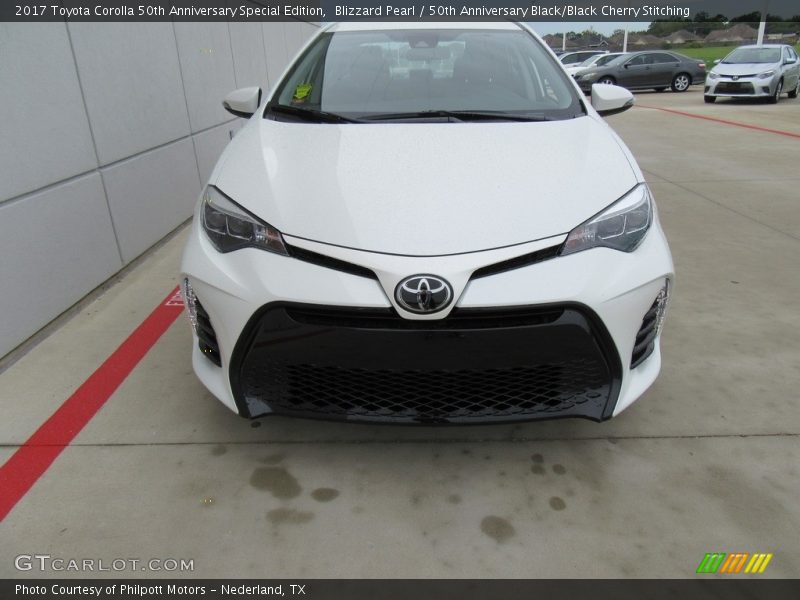 Blizzard Pearl / 50th Anniversary Black/Black Cherry Stitching 2017 Toyota Corolla 50th Anniversary Special Edition