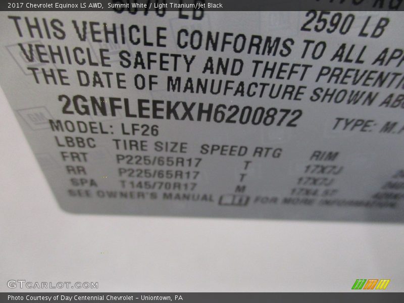Summit White / Light Titanium/Jet Black 2017 Chevrolet Equinox LS AWD