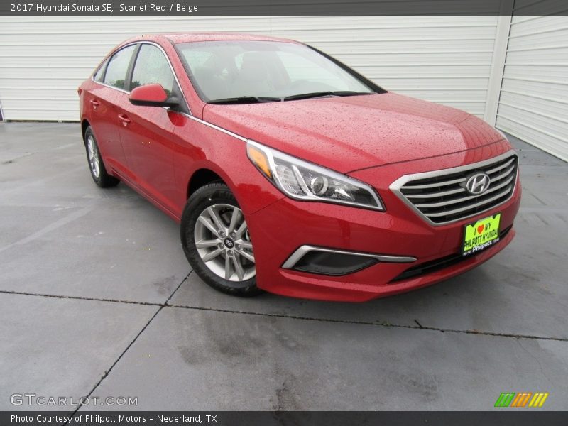 Scarlet Red / Beige 2017 Hyundai Sonata SE