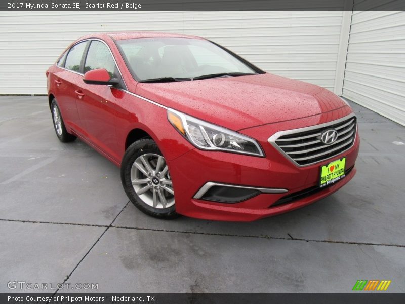 Scarlet Red / Beige 2017 Hyundai Sonata SE