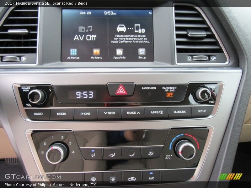 Controls of 2017 Sonata SE