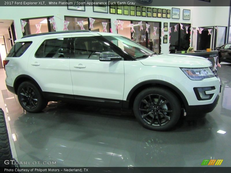 White Platinum / Sport Appearance Dark Earth Gray 2017 Ford Explorer XLT